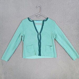 J MCLAUGHLIN WOMENS CARDIGAN STYLE BLOUSE WITH CLASPS GREEN SIZE S